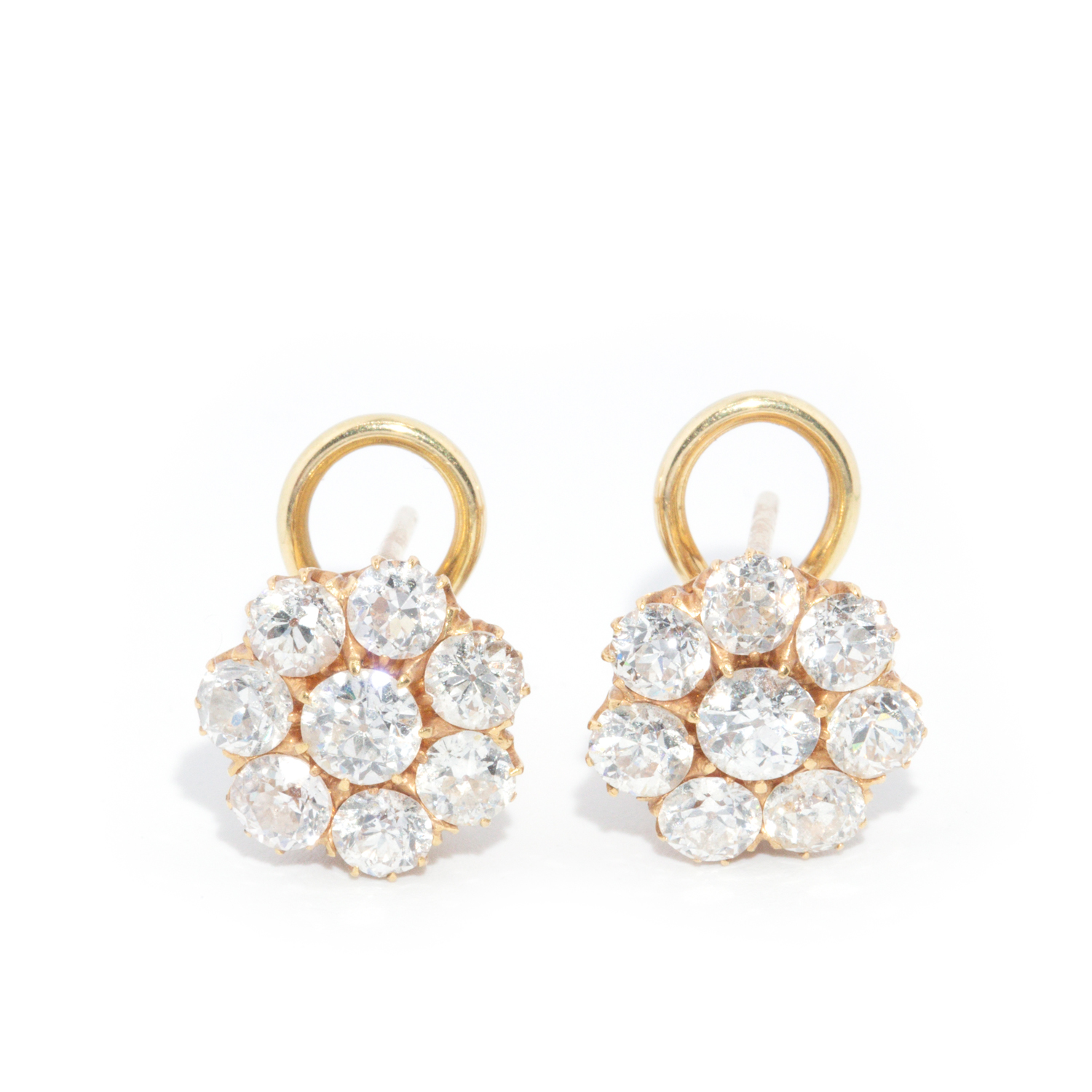 151 · 3.90 Carat Old Cut Diamond Earrings