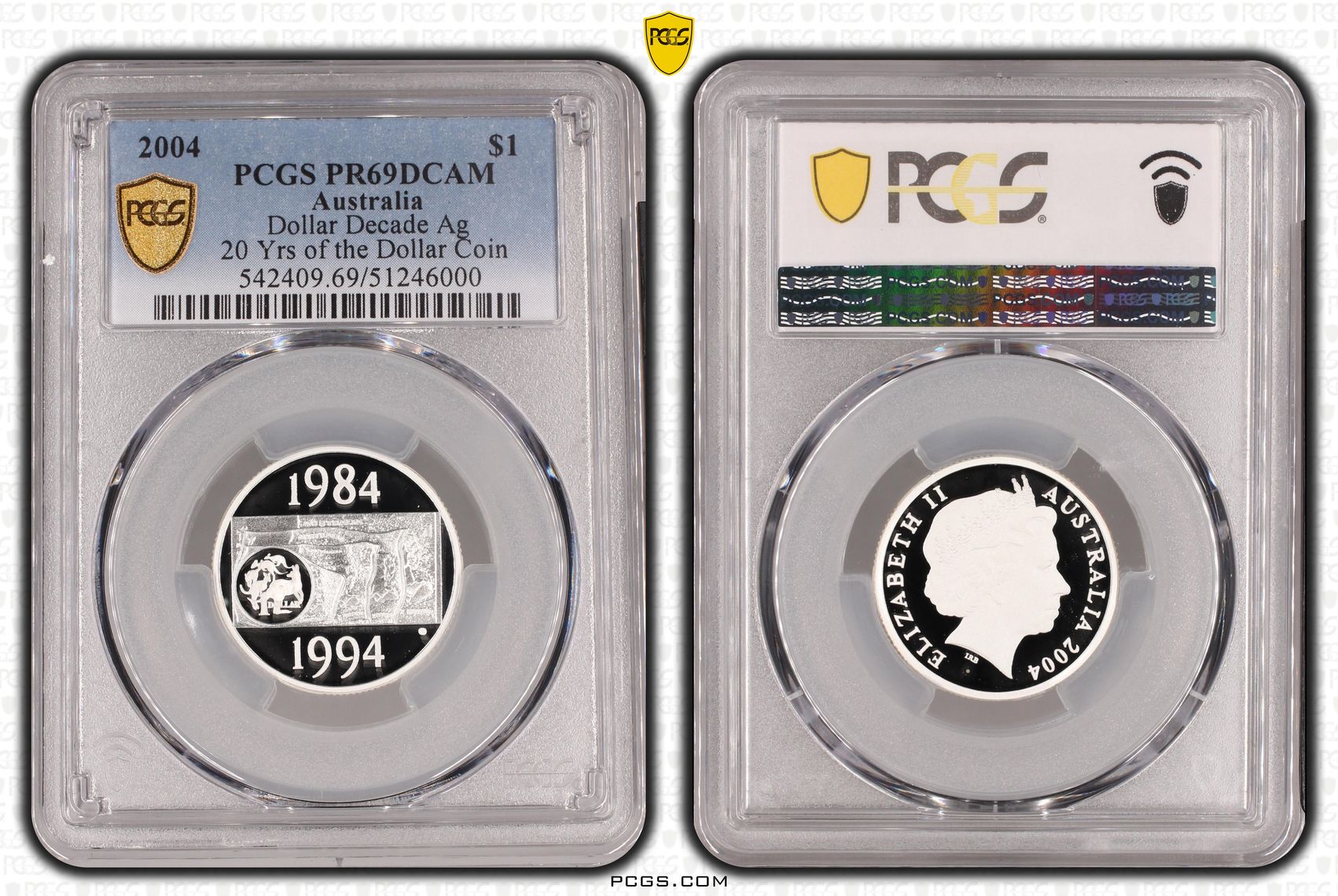 Dollar Decade Ag, One Dollar, 2004, PCGS PR69DCAM