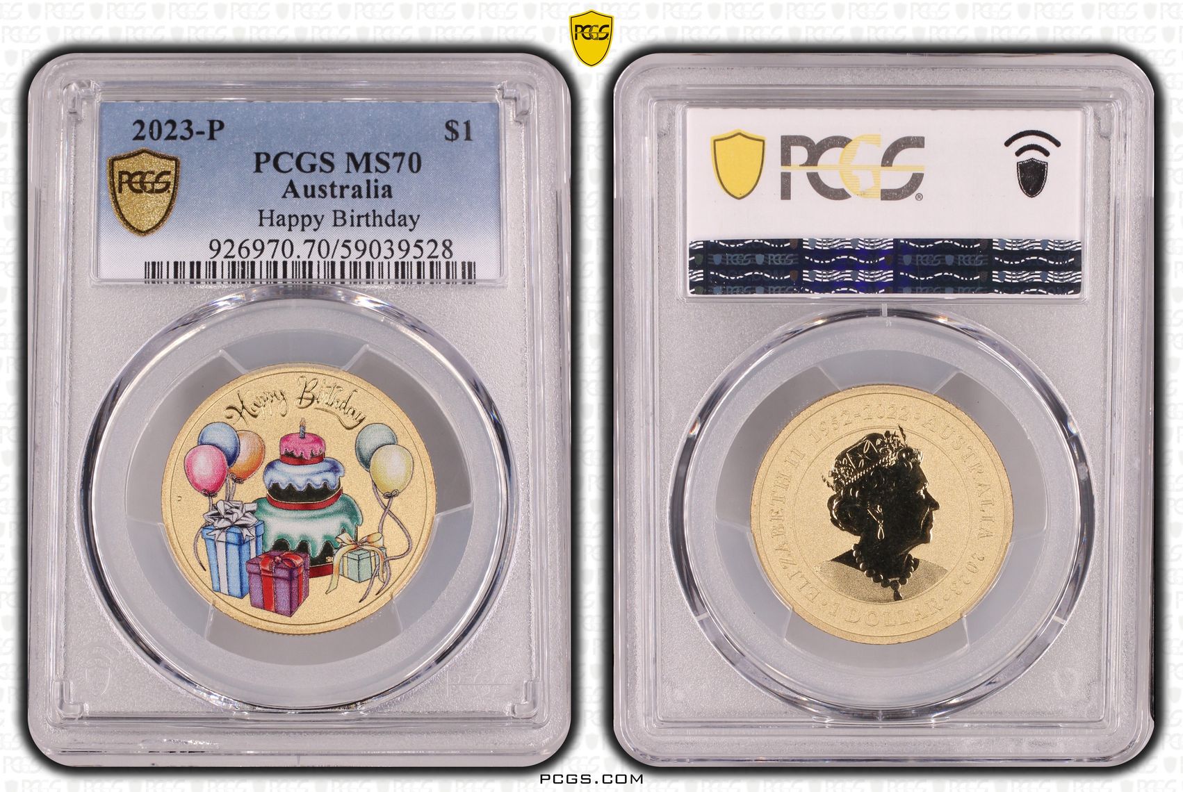 Happy Birthday Colorized, POP 1/0, One Dollar, 2023-P, PCGS MS70