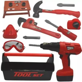 Mu Bear Co Tool Toy In Carrycase Toolset With Electric Drill |
