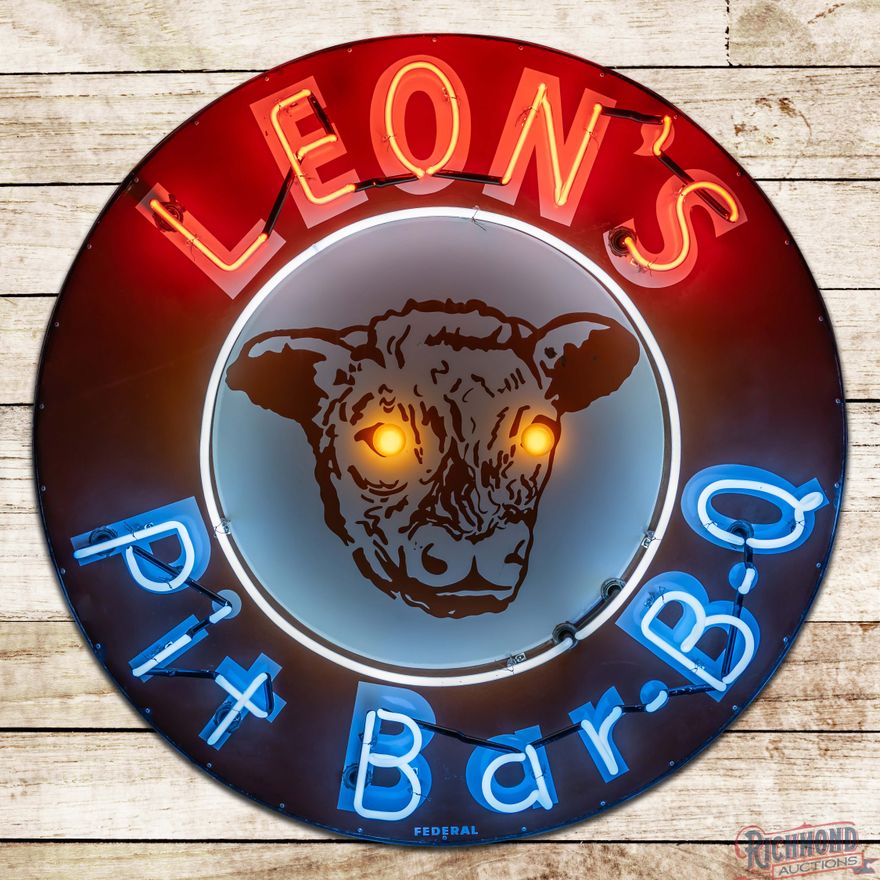 Leaons Sign Leon's Pit Bar-B-Q 48