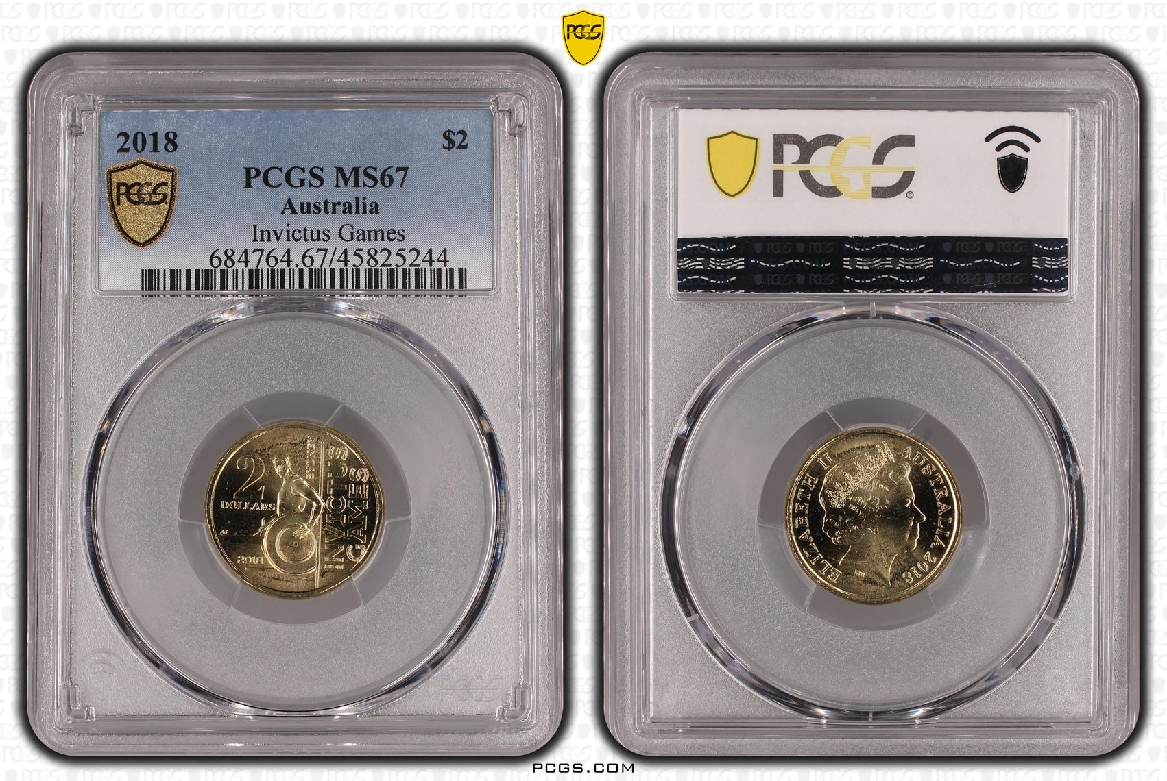 Invictus Games, Two Dollar, 2018, PCGS MS67