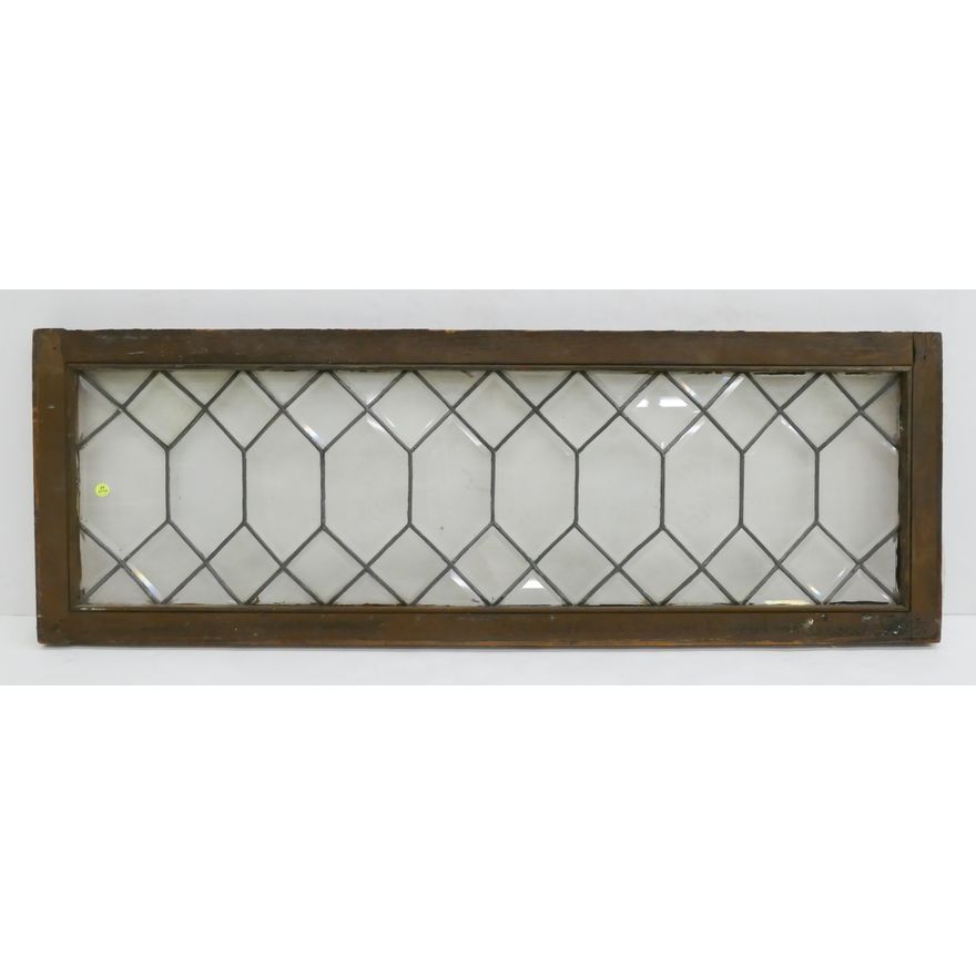 Antique Leaded Glass Window- 18x52''