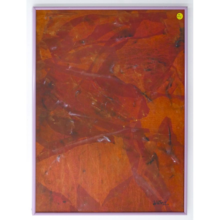Joseph de la Torre ''Red'' Signed 2003 Mixed Media Framed 24''x18.25''