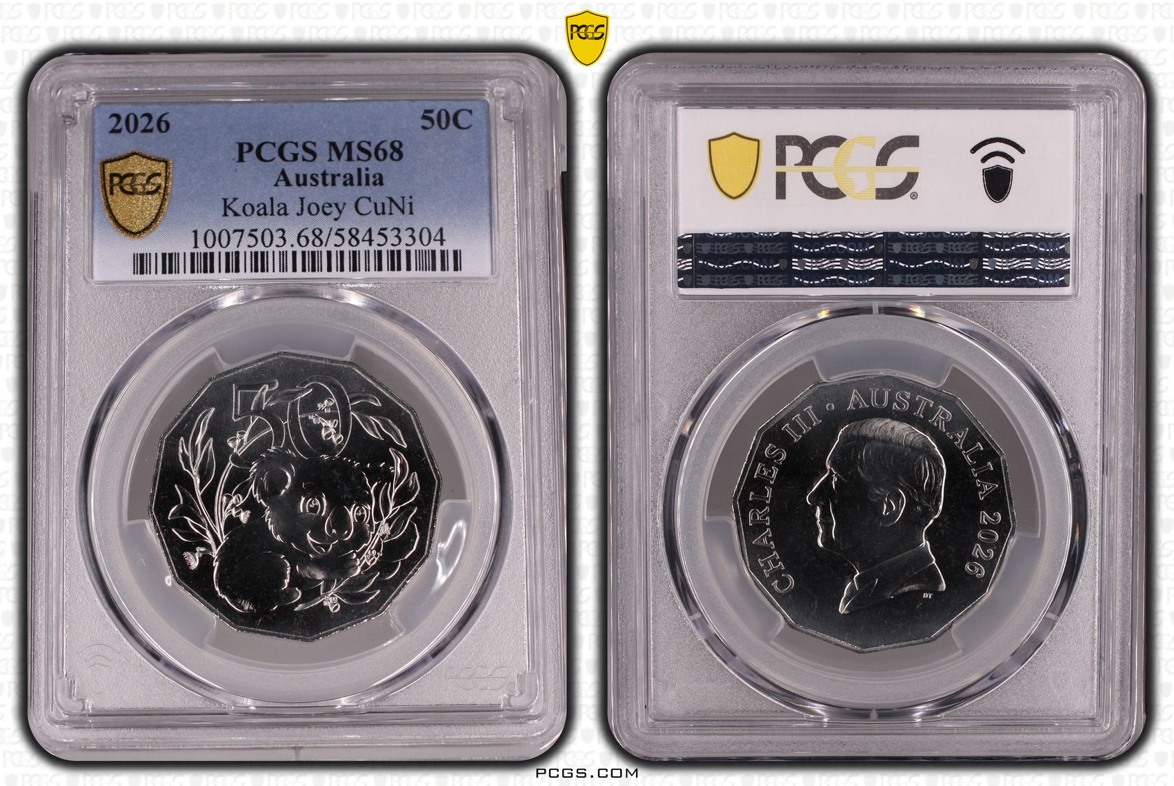 Koala Joey CuNi, Fifty Cent, 2026, PCGS MS68