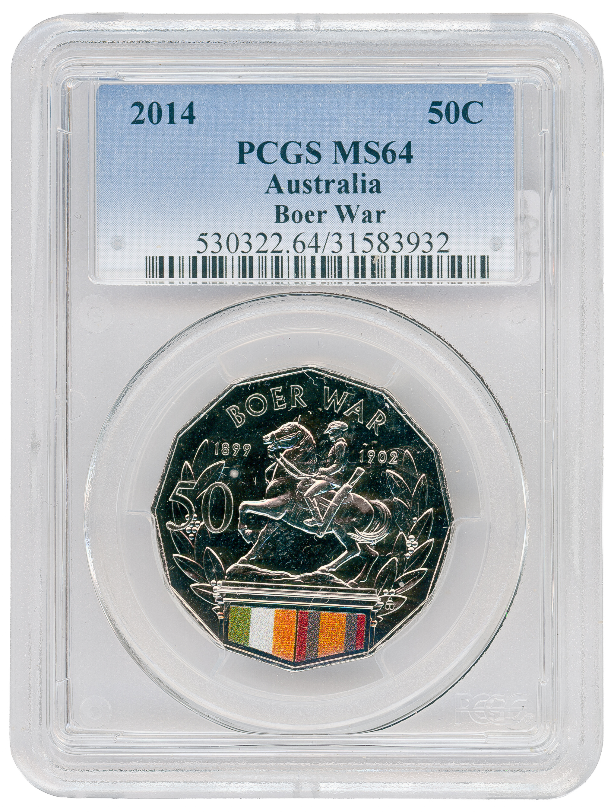 Boer War Colorized, Fifty Cent, 2014, PCGS MS64