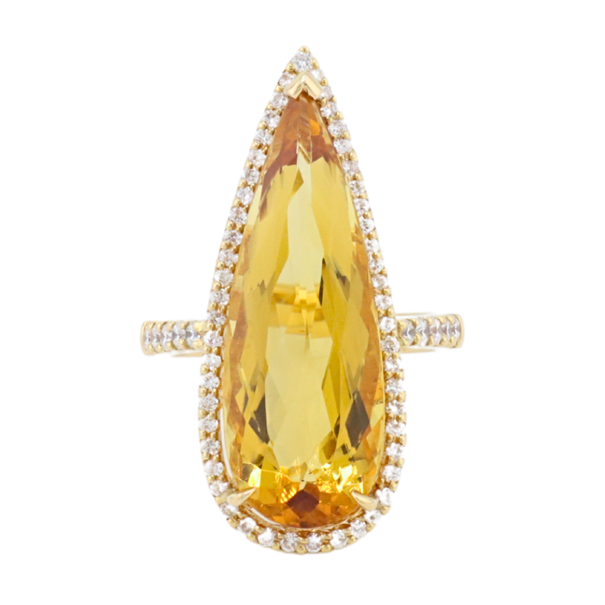 Anillo con Citrina en gota