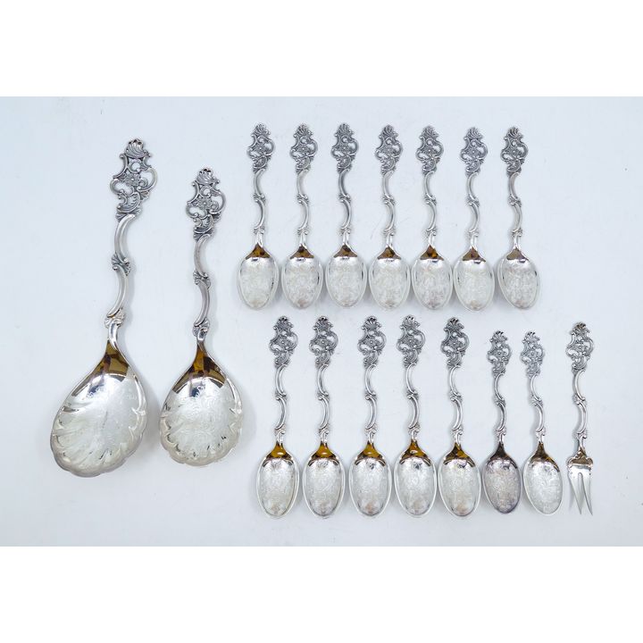 Box 16pc Norwegian 830 Silver Ornate Flatware - 222 Grams TW