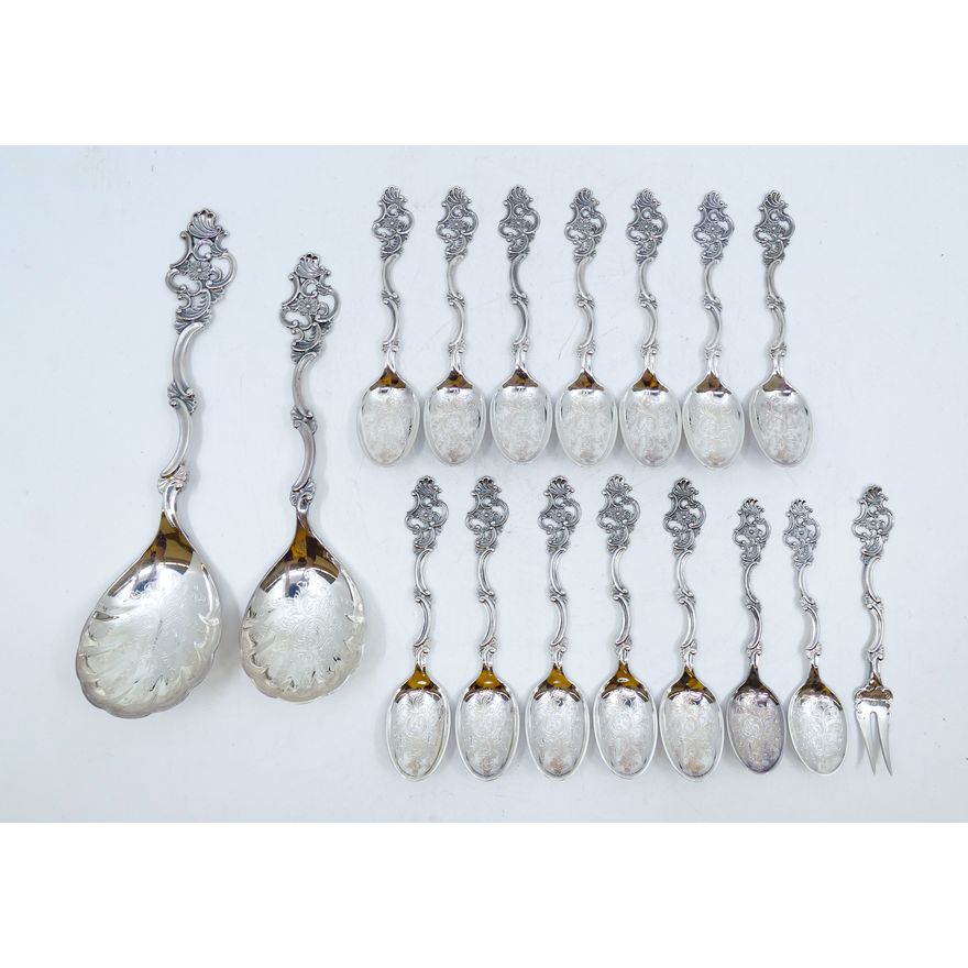 Box 16pc Norwegian 830 Silver Ornate Flatware - 222 Grams TW