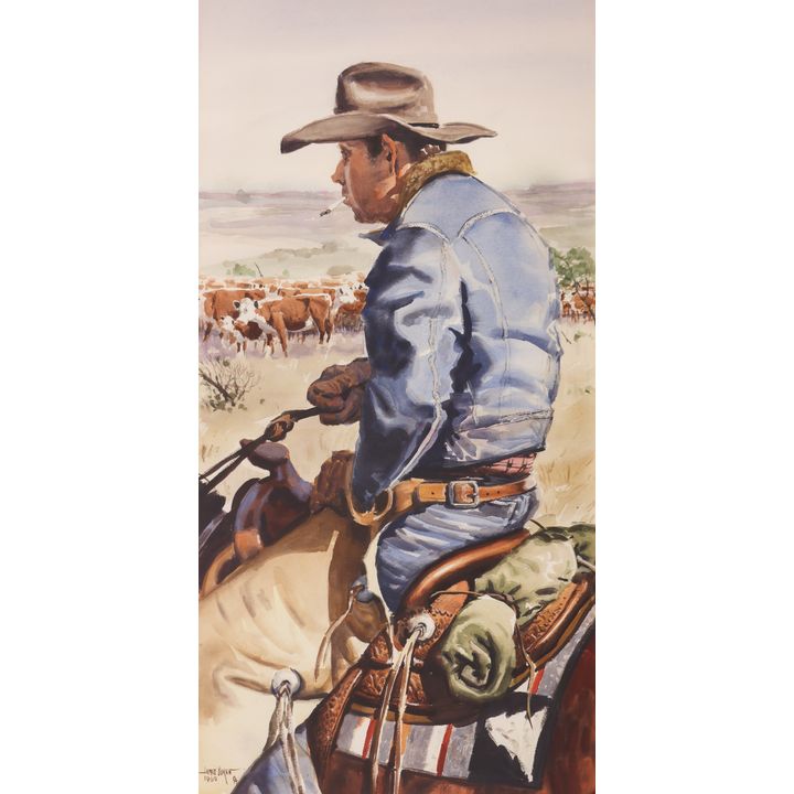 James Boren ''Saddle Weary'' 1969 Watercolor