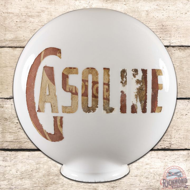 Standard Gasoline 1 Piece Etched Gas Pump Globe