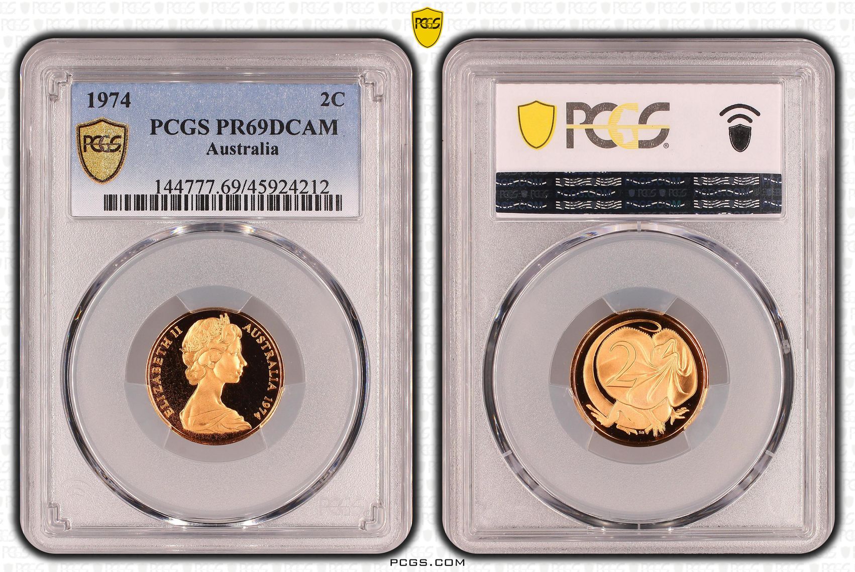 Elizabeth II, Two Cent, 1974, PCGS PR69DCAM