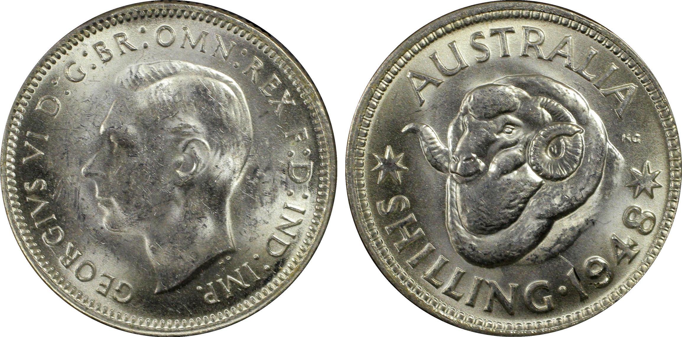 George VI, Shilling, 1948(m), PCGS MS62