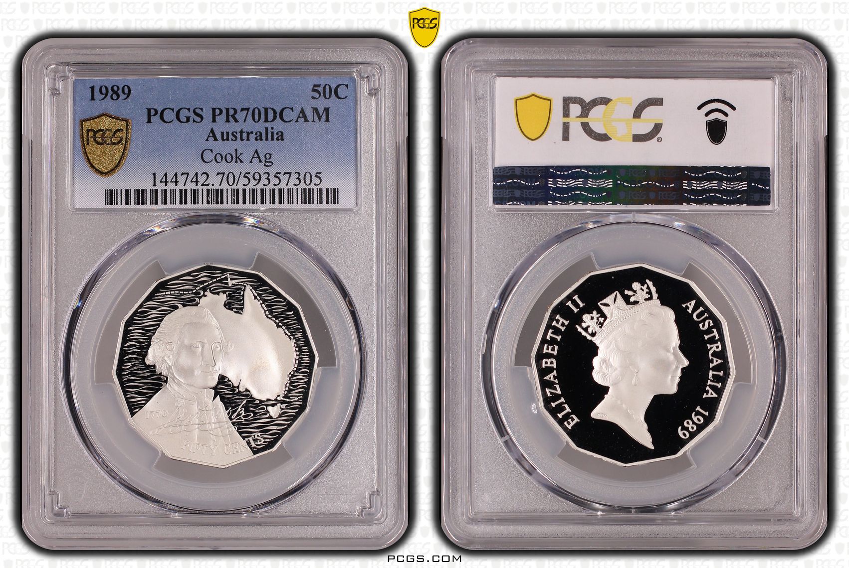 Elizabeth II, Cook Silver, Fifty Cent, 1989, PCGS PR70DCAM