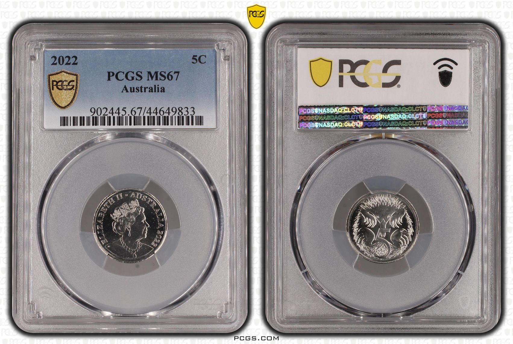 21 · 2022 Australia Five Cent, 5c PCGS - MS67 -833
