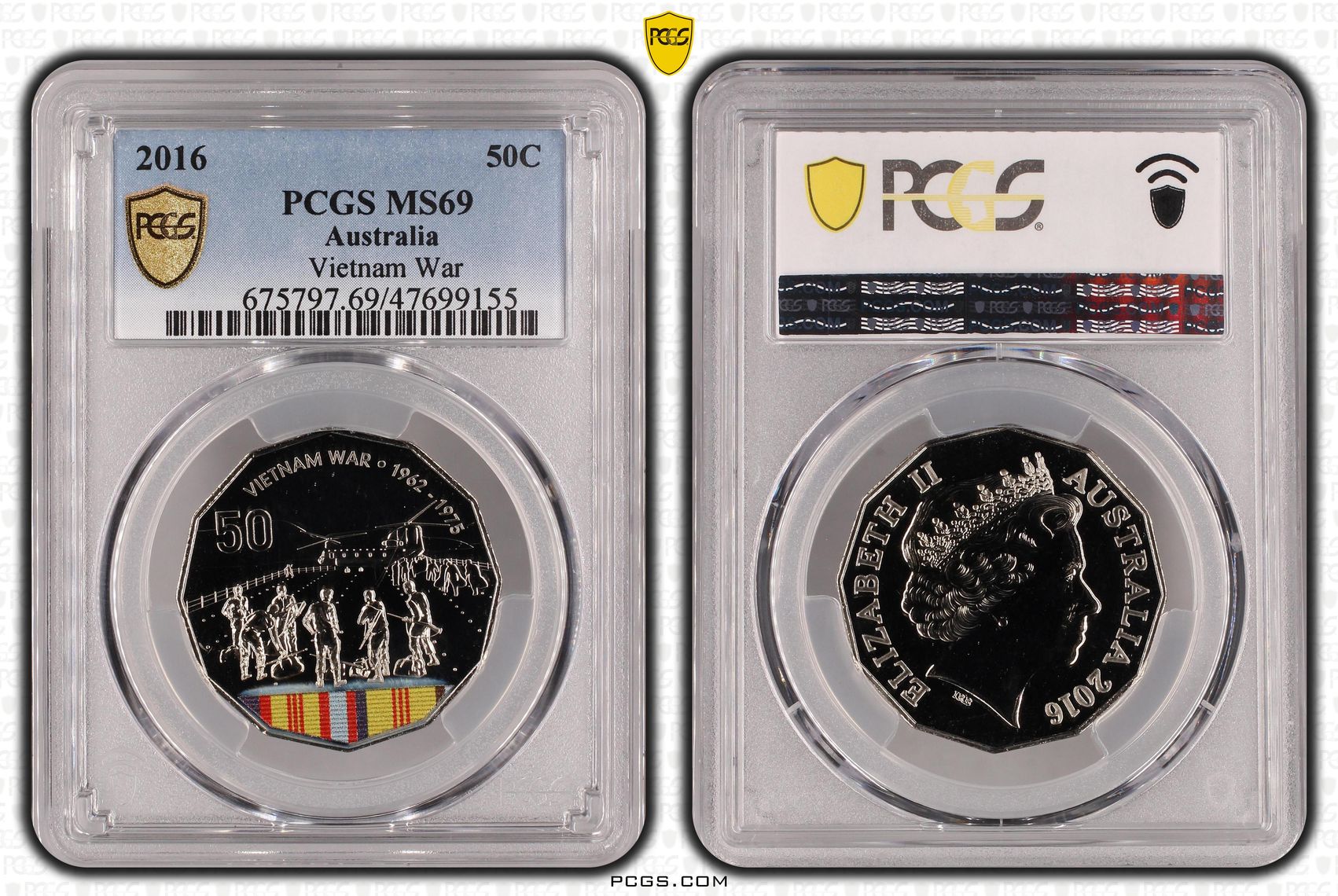 Vietnam War, Fifty Cent, 2016 POP Report 21/0, PCGS MS 69