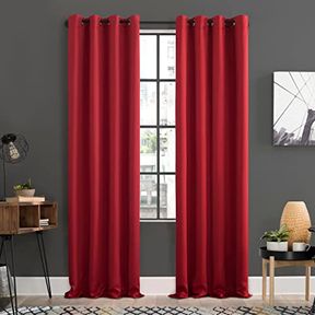 54"W X 108"L (PACK OF 2) SUN ZERO SOHO 2-PACK BLACKOUT ENERGY EFFICIENT GROMMET CURTAIN PANEL PAIR, 54" X 108", RED