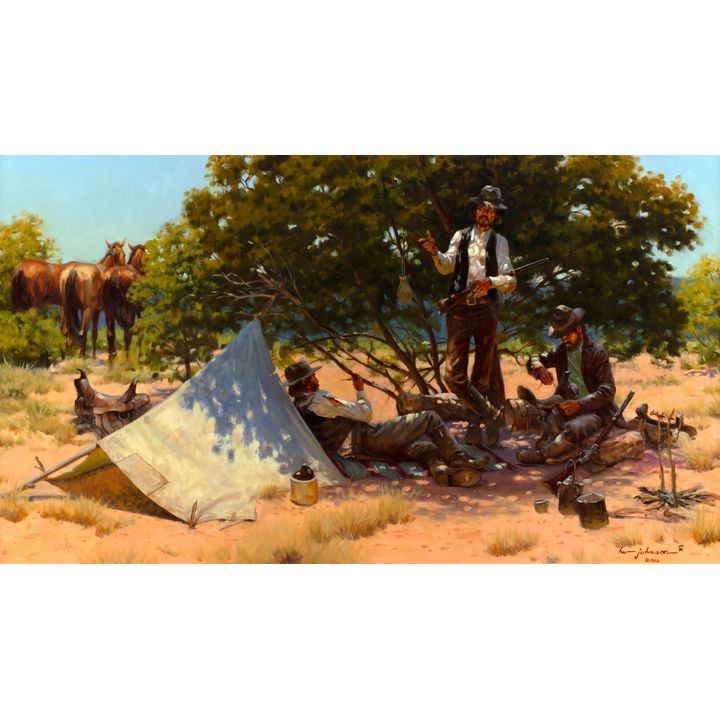 Harvey Johnson (1921-2005), Camp of the Running Iron Men