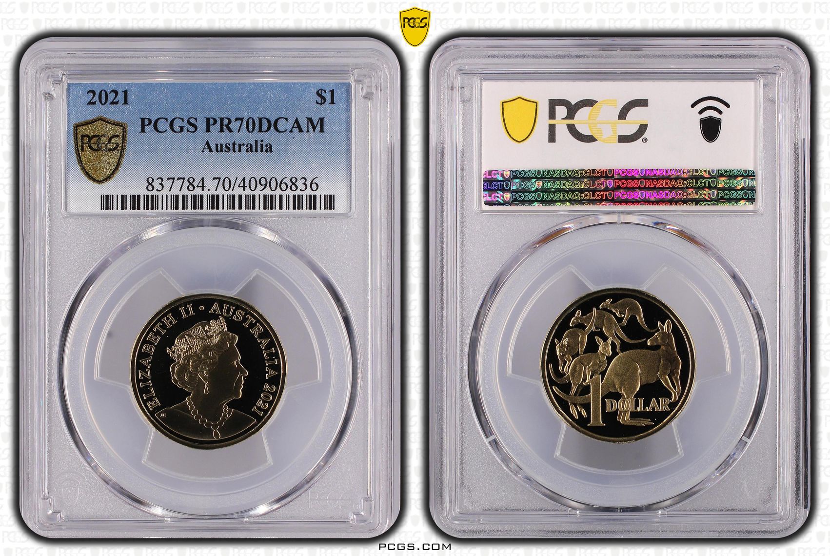 471 · 2021 Australia One Dollar, $1 PCGS - PR70DCAM POP 131/0 -836