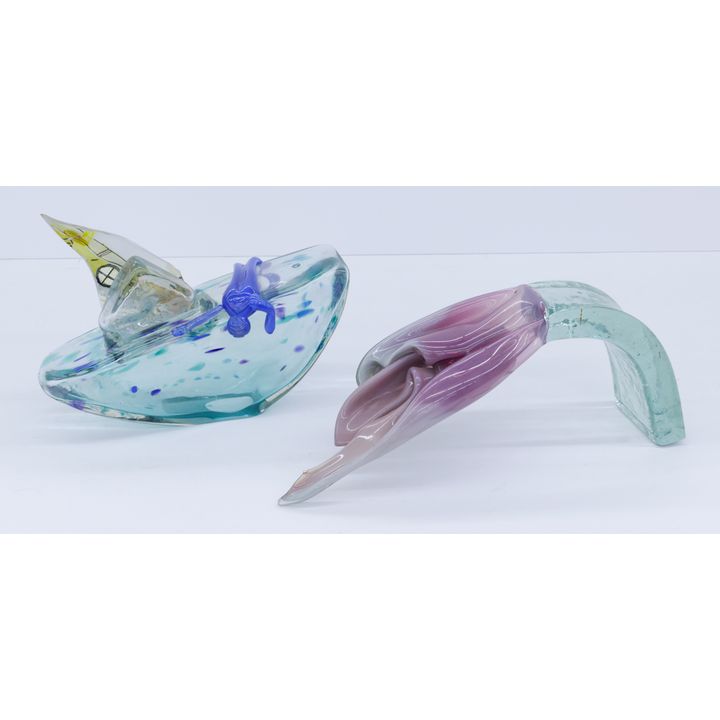 2pc Osamu Noda & Ursula Huth Pilchuck Glass Sculptures