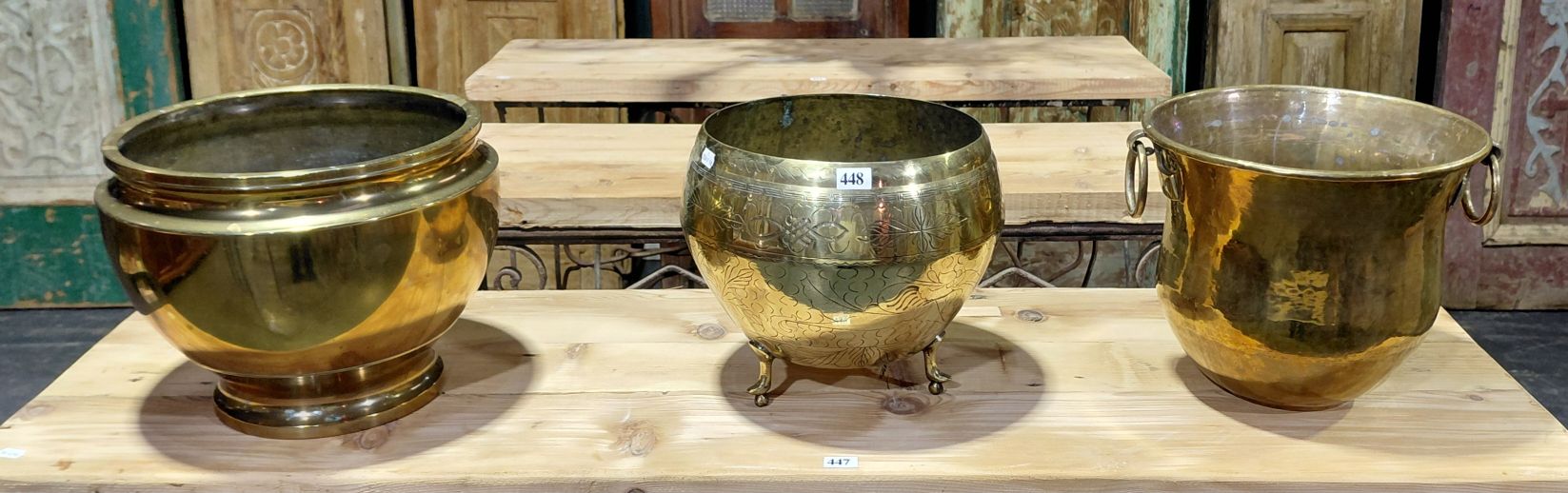 448 · BRASS JARDINIERES