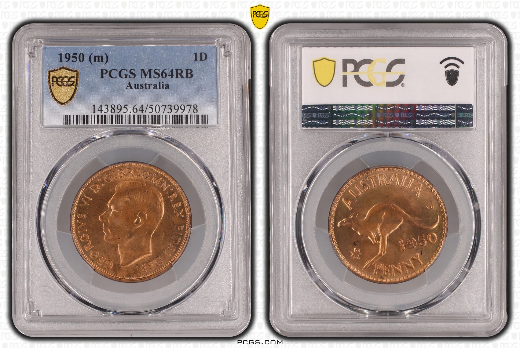Penny, 1950, PCGS MS64RB