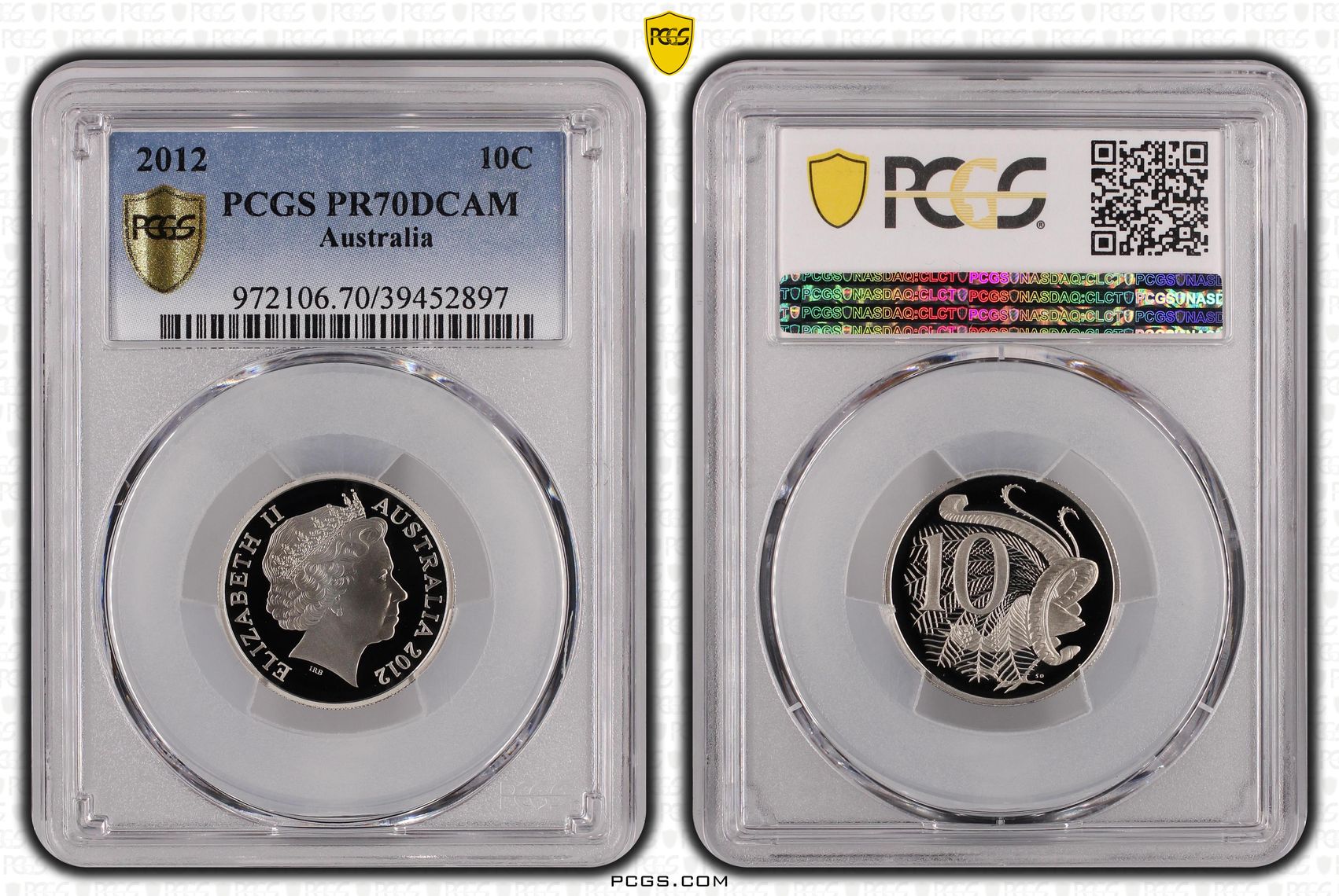 Ten Cent, 2012, Pcgs Pr70dcam