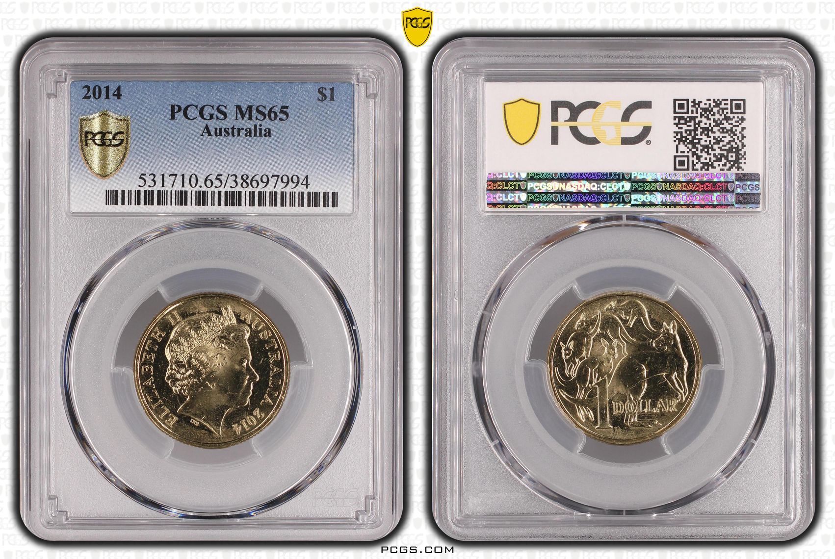401 · Elizabeth II, One Dollar, 2014, PCGS MS65