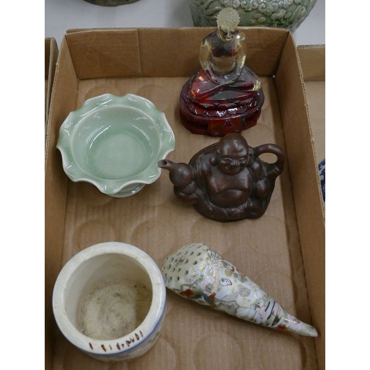 Box Chinese Yixing Buddha Teapot etc.