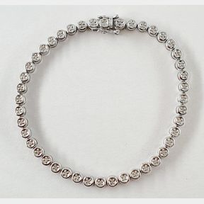 9CT WHITE GOLD BRACELET WITH 1.00CT DIAMONDS - 51929/12350