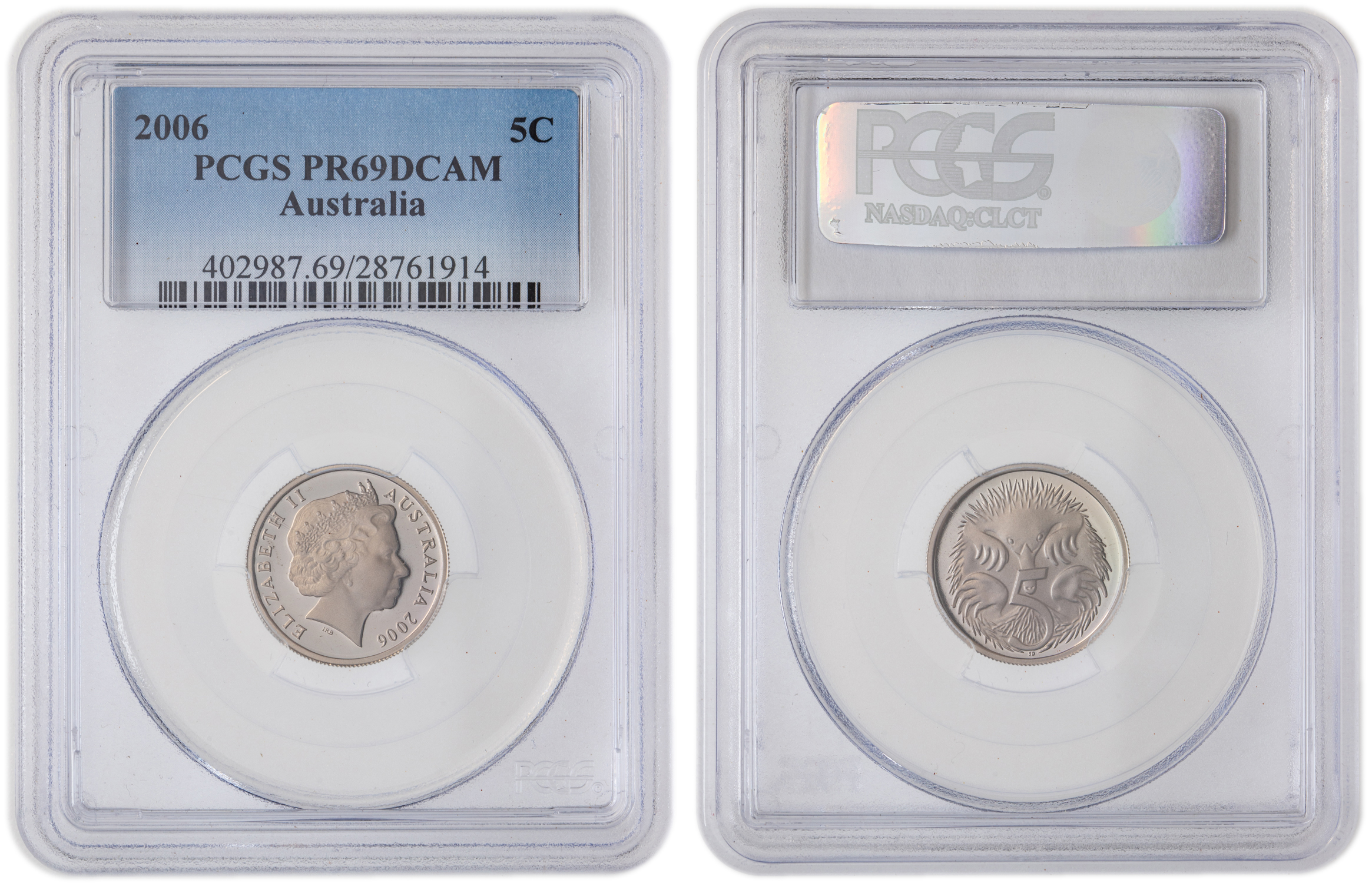 Elizabeth II, Five Cent, 2006, PCGS PR69DCAM
