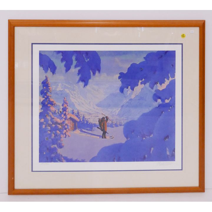 Fred Machetanz (Alaska) 'Start of the Day ' S/N Print in Gallery Frame- 30x34''