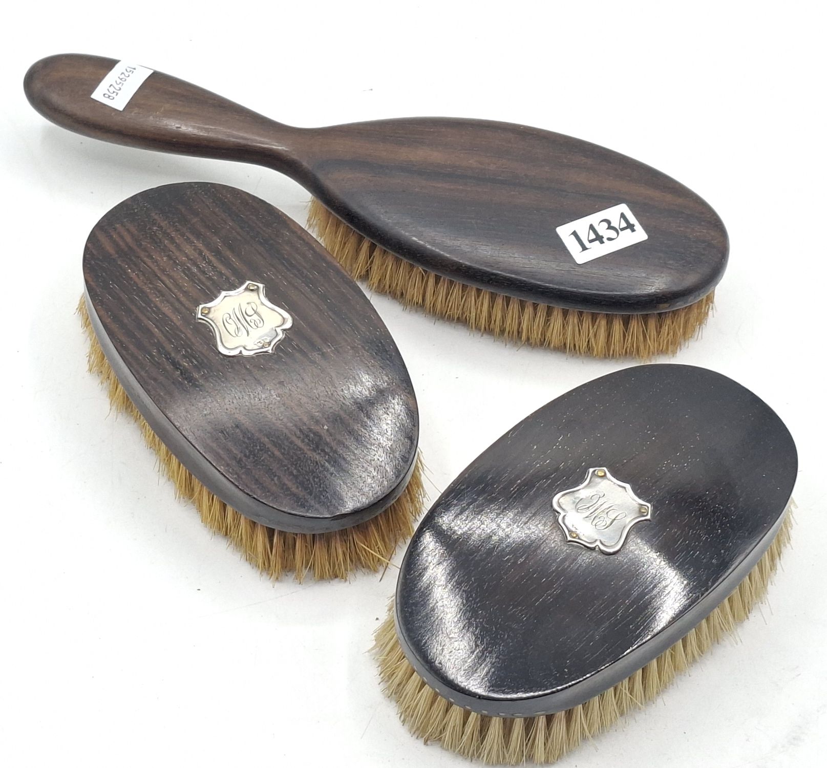 Ebony Brushes With Silver Cartouches