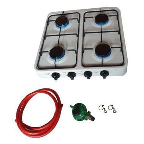 Duraware White 4 Plate Gas Stove With Fittings Dr-7004