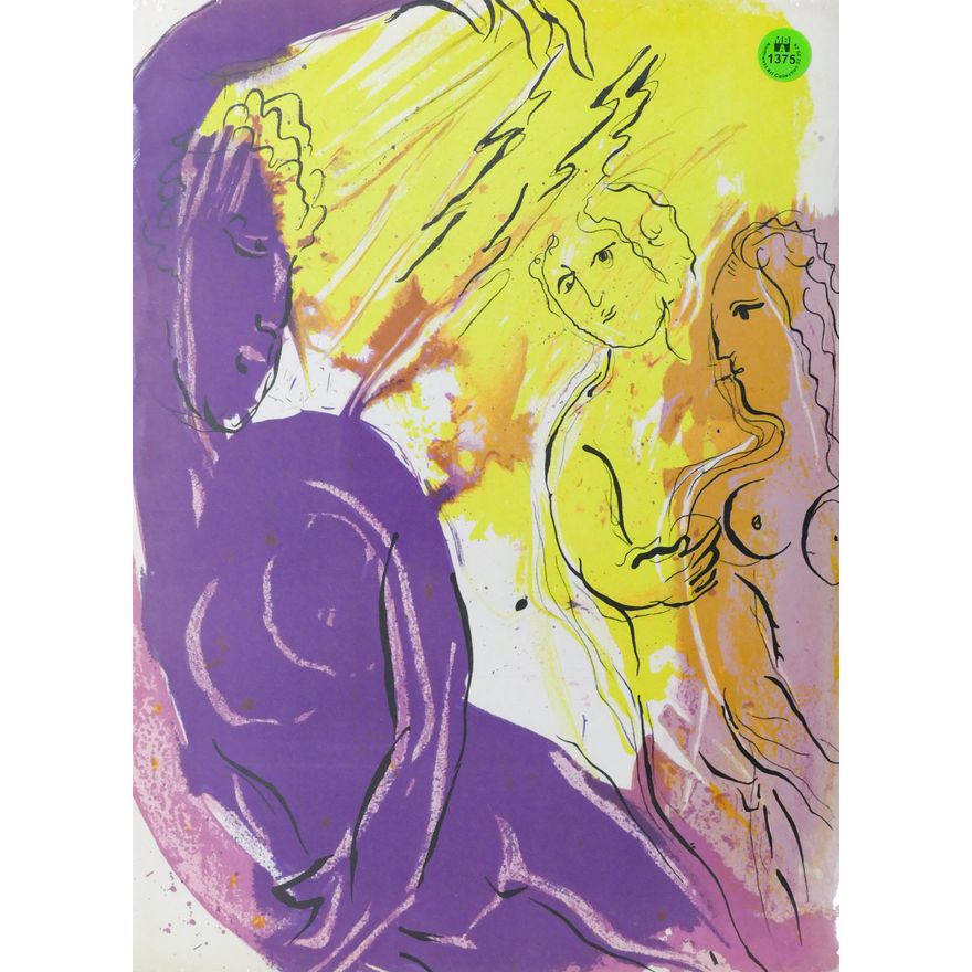Marc Chagall ''Angel of Paradise'' 1956 Color Lithograph 14''x10''