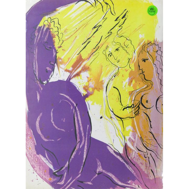 Marc Chagall ''Angel of Paradise'' 1956 Color Lithograph 14''x10''