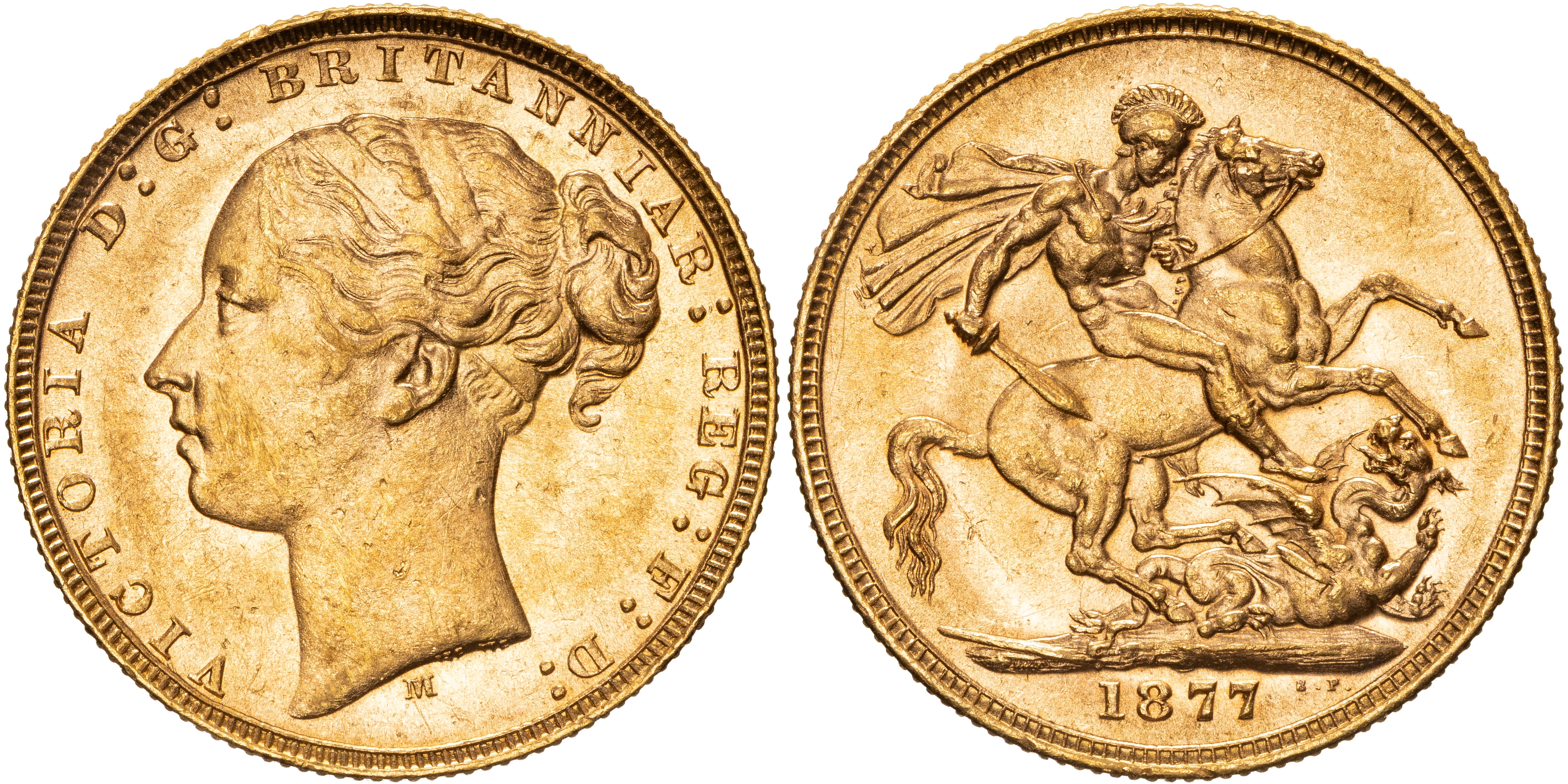 Victoria, Sovereign, 1877-M, UNC