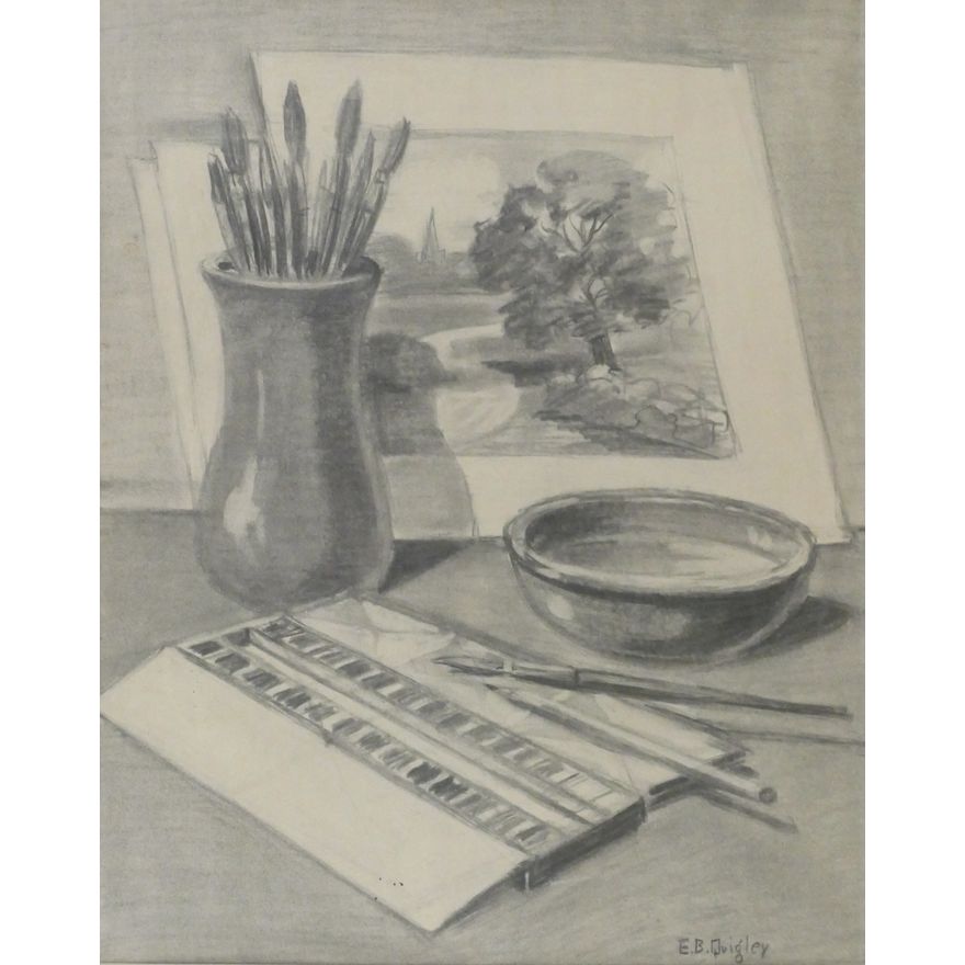 E.B. Quigley ''Painter's Still Life'' Charcoal