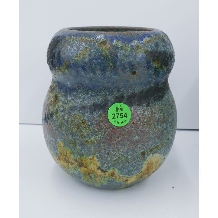 Midcentury Volcanic Glazed Studio Pottery Vase signed Stein- 6''