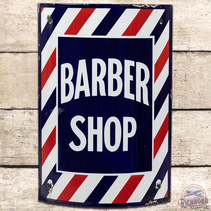 Barber Shop SSP Curved Sign w/ Bracket - 8.5