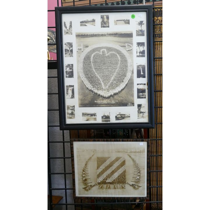 2pc Antique Military Living Insignia Photographs Framed- largest 22x18''