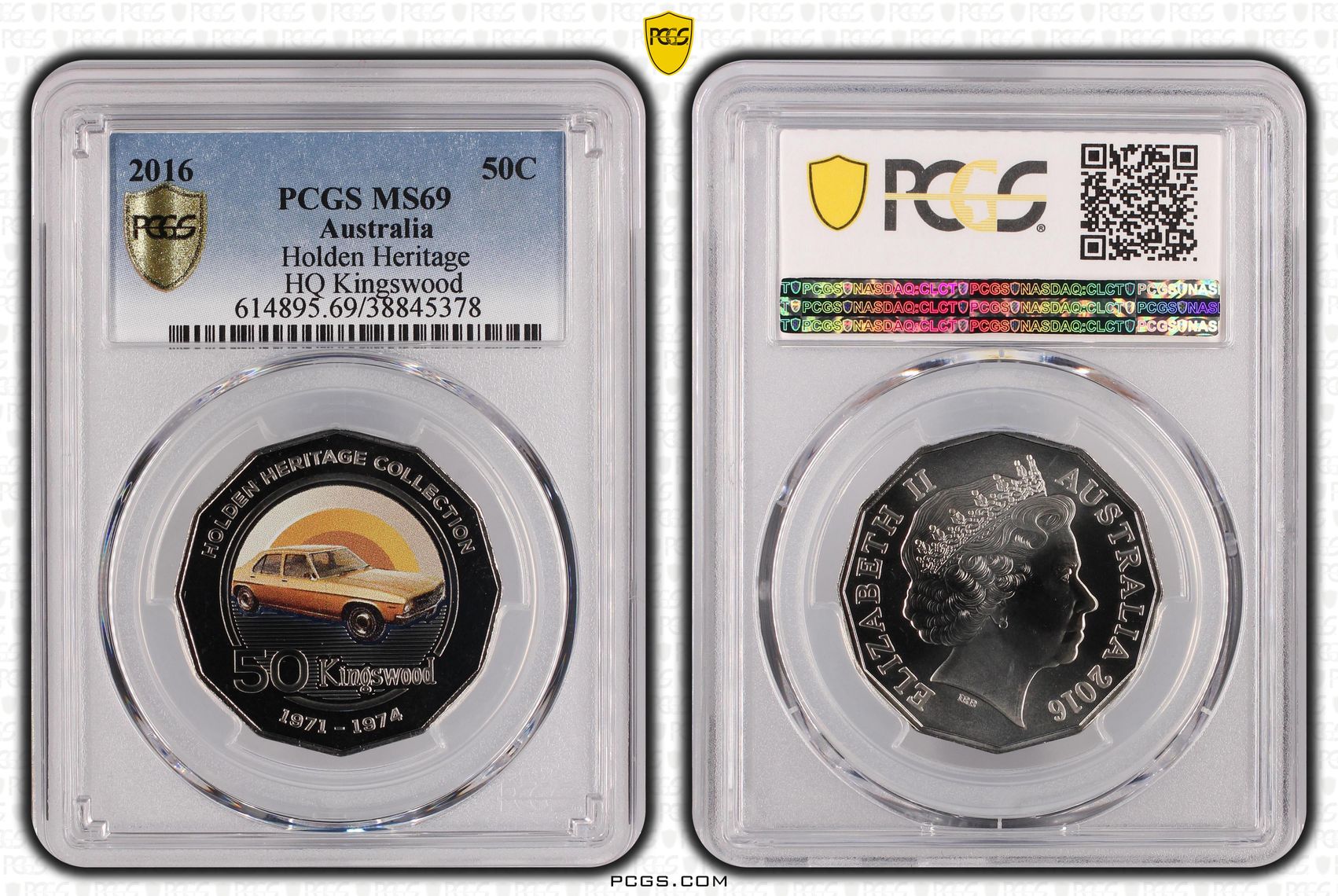 2016 Australia Fifty Cent, 50c Holden Heritage - HQ Kingswood PCGS - MS69 -378
