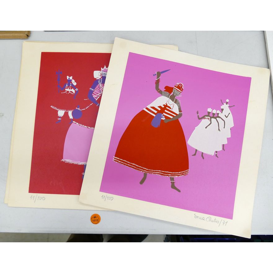 3pc Sonia Castro S/N Serigraphs Loose 13''x12.5''