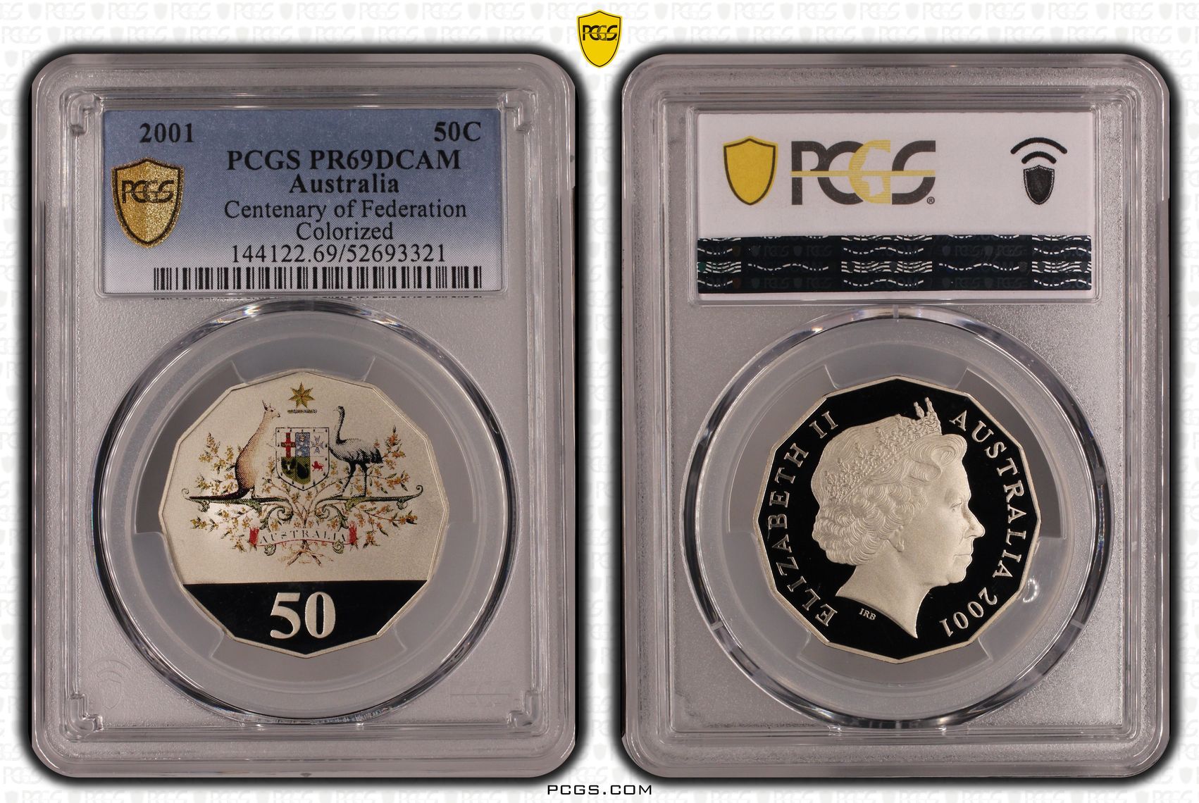 Centenary of Federation Colourised, Fifty Cent, 2001, PCGS PR69DCAM