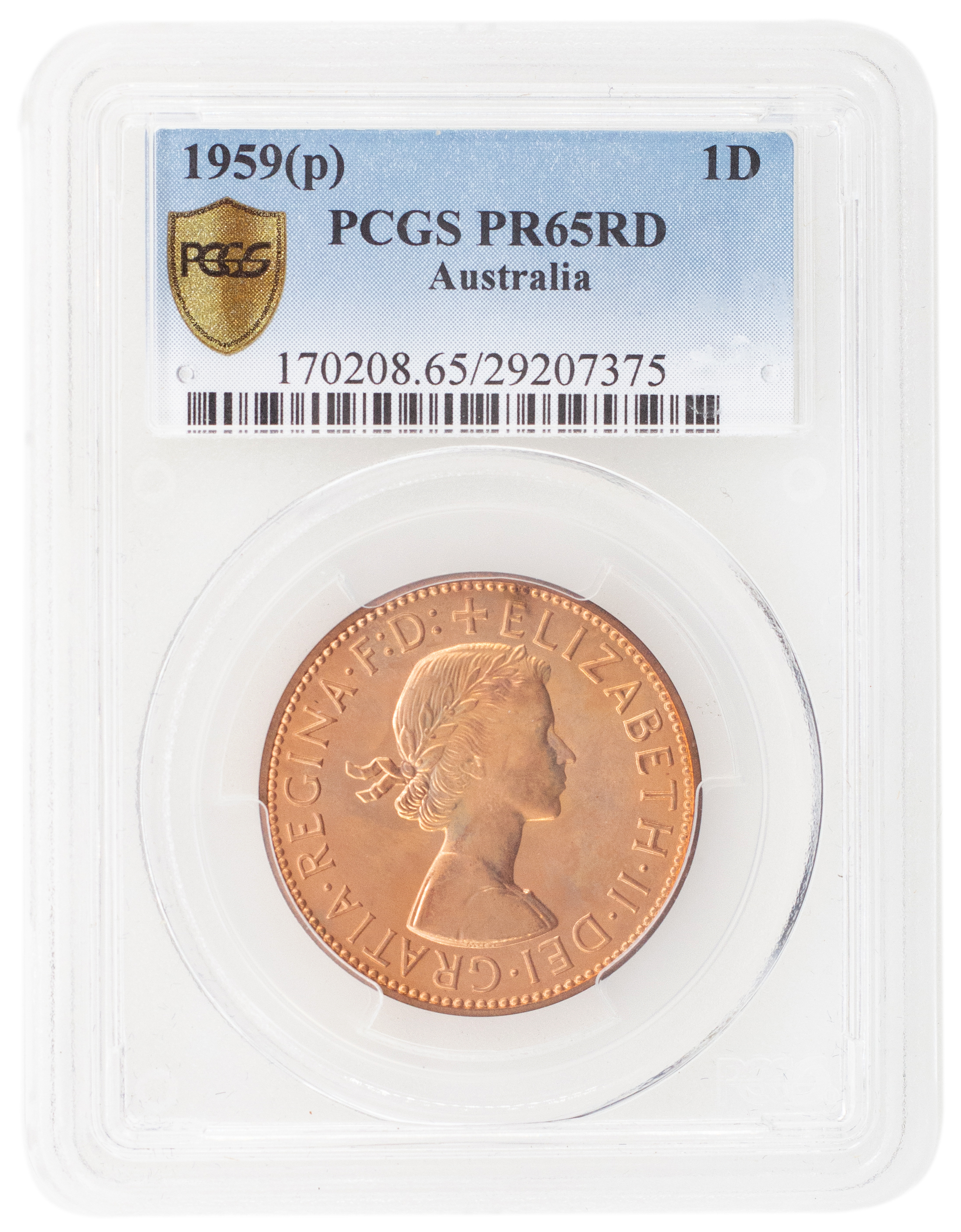 Elizabeth II, Penny, 1959, PCGS PR 65RD