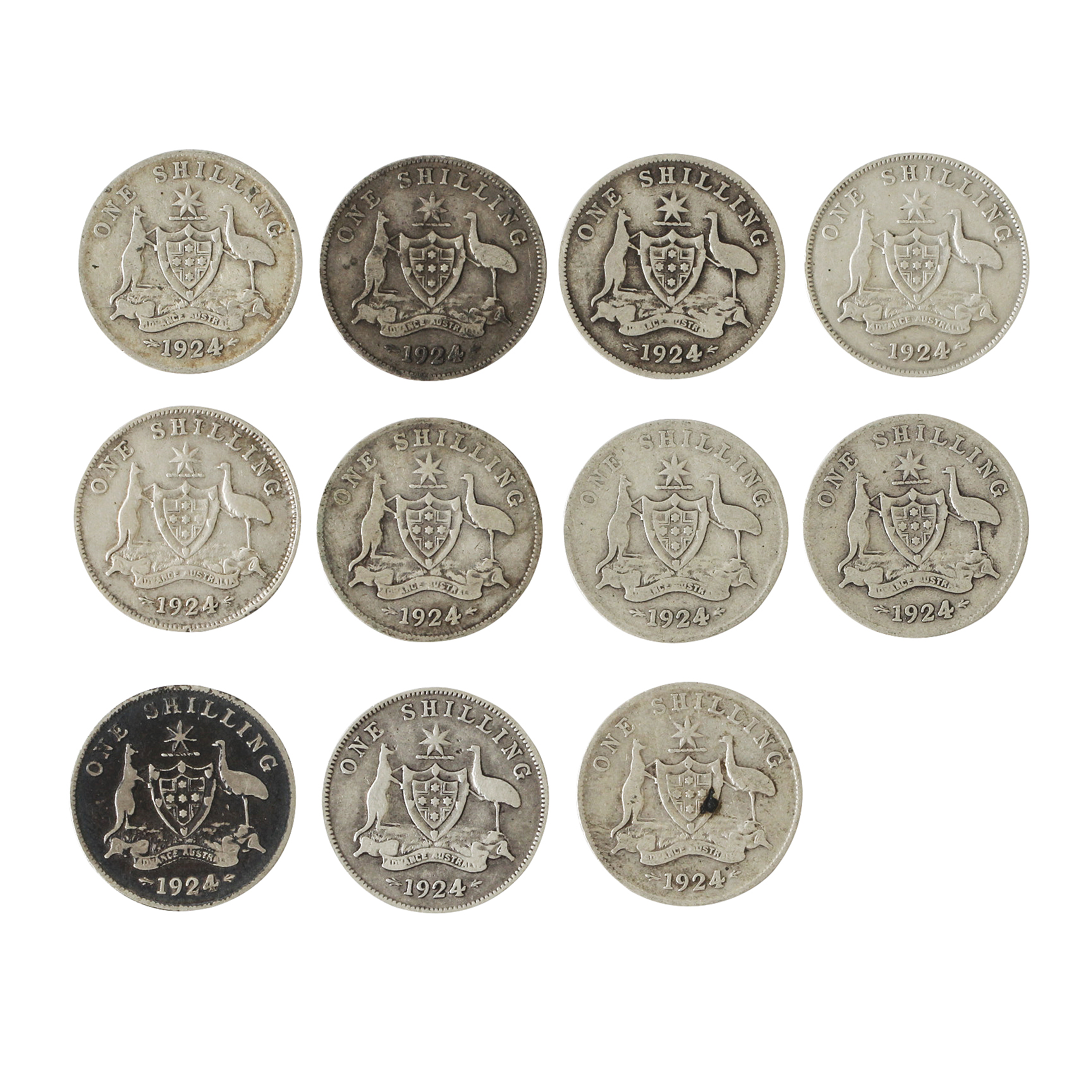Group, Shillings, 1924, VG-F