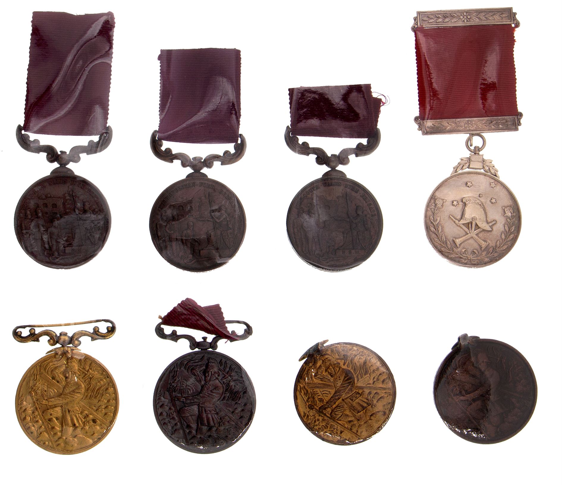 Australian Fire Brigade Long Service Medals, 1868 - 1938, VG - EF