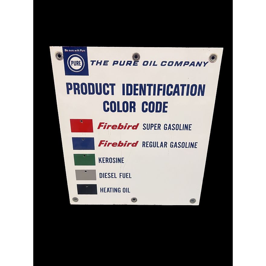 Pure Production Identification Color Code Firebird Diesel Fuel Sign