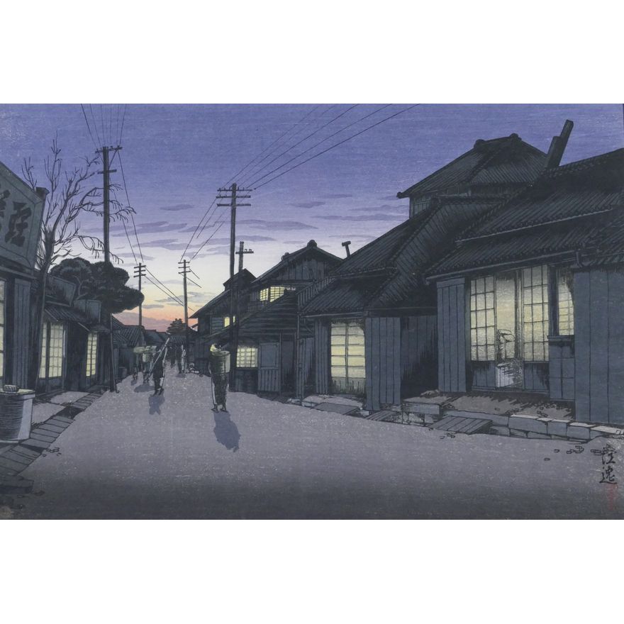 Ishiwata Koitsu ''Twilight at Imamiya Street'' 1932 Woodblock