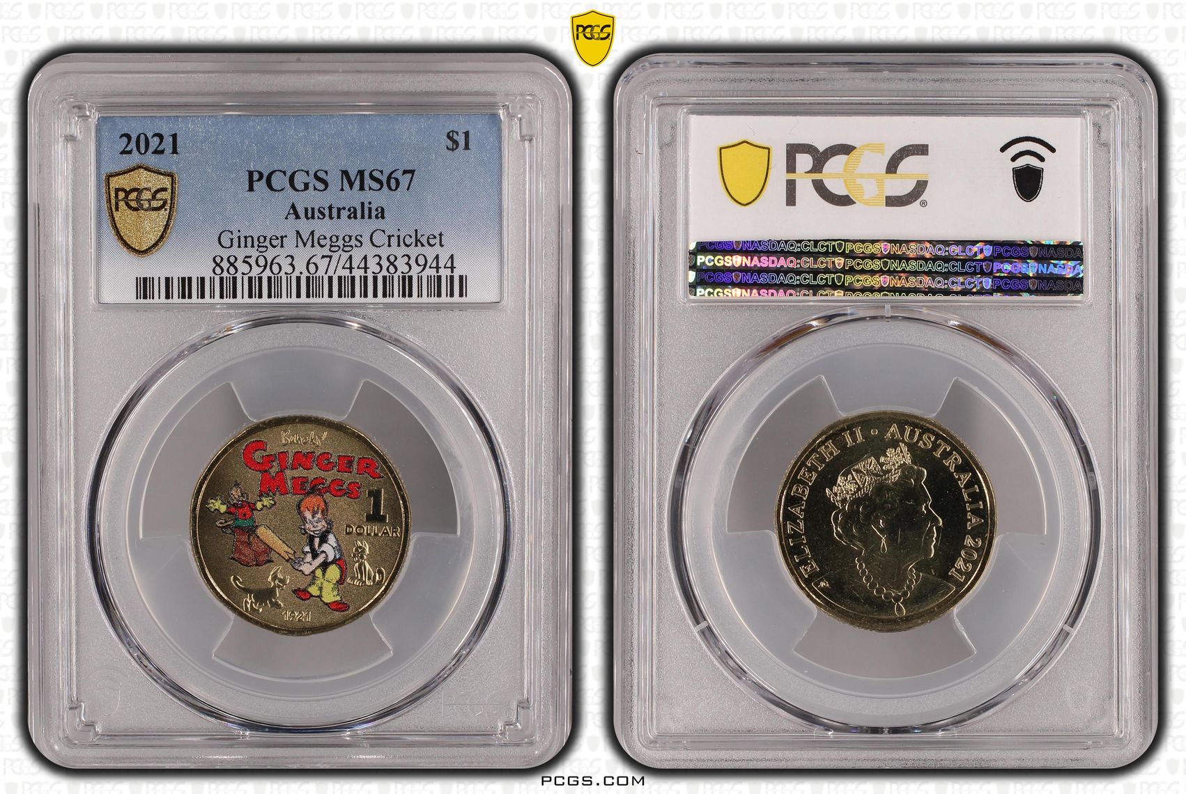Ginger Meggs Cricket, One Dollar, 2021, PCGS MS 67